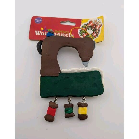 Trim A Tree Sew Special Seamstress Ornament Handmade Clay Sewing Machine VTG - Picture 2 of 5